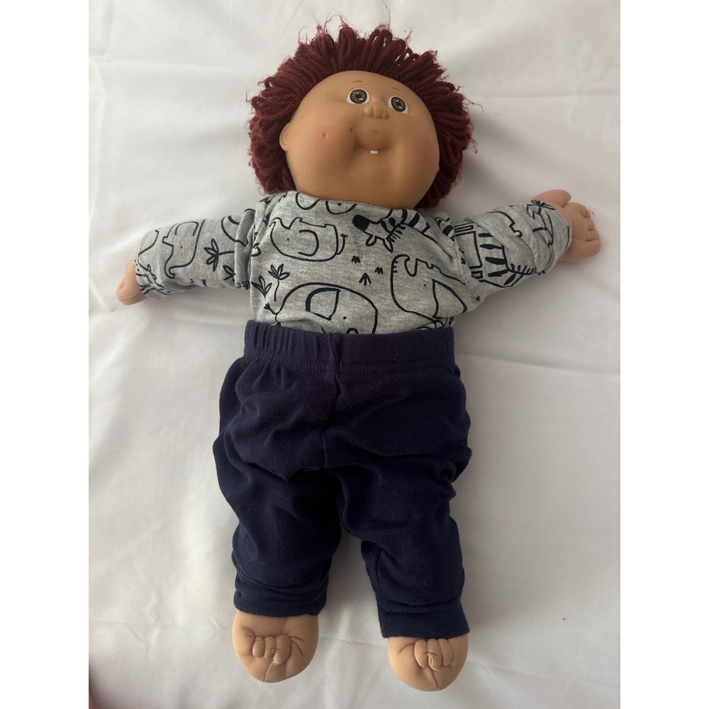 Vintage 1985 Cabbage Patch Kids Boy Doll Auburn Yarn Hair Brown Eyes 16 Inch